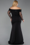 Robe Grande Taille Longue Noir ABU6103