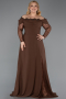 Robe de Soirée Grande Taille Longue Brun ABU6135