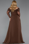 Robe de Soirée Grande Taille Longue Brun ABU6135