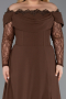 Robe de Soirée Grande Taille Longue Brun ABU6135