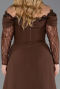 Robe de Soirée Grande Taille Longue Brun ABU6135