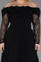 Robe de Soirée Grande Taille Longue Noir ABU6135
