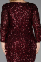 Robe de Soirée Grande Taille Longue Squameuse Rouge Bordeaux ABU6074
