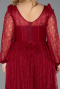 Robe Grande Taille Longue Dantelle Rouge Bordeaux ABU6131