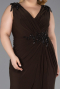Robe De Soirée Grande Taille Longue Brun ABU2854