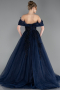 Robes De Soirée Grande Taille Longue Bleu Marine ABU3623