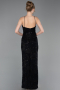 Robe De Soirée Squameuse Longue Noir ABU5713