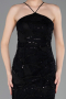 Robe De Soirée Squameuse Longue Noir ABU5713