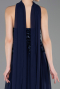 Robe de Soirée Longue Mousseline Bleu Marine ABU6150