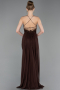 Robe de Soirée Longue Satin Brun ABU6152