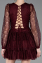 Robe de Cérémonie Courte Dantelle Rouge Bordeaux ABK2623
