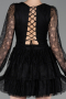 Robe de Cérémonie Courte Dantelle Noir ABK2623