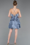 Robe de Cérémonie Courte Satin Indigo ABK2624