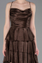 Robe de Cérémonie Courte Satin Brun ABK2624