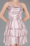 Robe de Cérémonie Courte Satin Poudre ABK2624