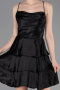 Robe de Cérémonie Courte Satin Noir ABK2624