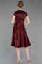 Robe de Cérémonie Midi Satin Rouge Bordeaux ABK2626