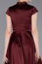 Robe de Cérémonie Midi Satin Rouge Bordeaux ABK2626
