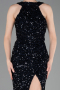 Robe de Soirée Longue Squameuse Bleu Marine ABU5135