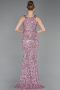 Robe De Soirée Squameuse Longue Poudre ABU5135