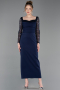 Robe De Cérémonie Midi Bleu Marine ABK2387