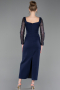 Robe De Cérémonie Midi Bleu Marine ABK2387