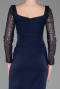 Robe De Cérémonie Midi Bleu Marine ABK2387