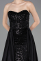 Robe de Soirée Longue Perlé Noir ABU6125