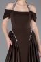 Robe De Soirée Satin Longue Brun ABU5995