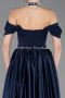 Robe De Soirée Satin Longue Bleu Marine ABU5995