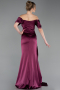 Robe Queue De Poisson Satin Longue Prune ABU5765