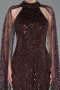 Robe de Soirée Longue Perlé Brun ABU6154