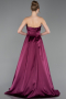 Robe De Soirée Satin Longue Prune ABU5932