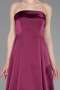 Robe De Soirée Satin Longue Prune ABU5932