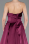 Robe De Soirée Satin Longue Prune ABU5932