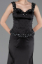 Robe Queue de Poisson Longue Satin Noir ABU6155
