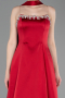 Robe de Soirée Longue Satin Rouge Bordeaux ABU6156