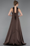 Robe de Soirée Longue Satin Brun ABU6156