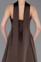 Robe de Soirée Longue Satin Brun ABU6156