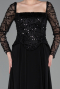 Robe de Soirée Longue Mousseline Noir ABU6157