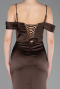 Robe de Soirée Longue Satin Brun ABU6158