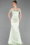 Robe de Soirée Longue Satin Menthe ABU6158