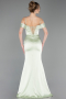 Robe de Soirée Longue Satin Menthe ABU6158