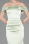 Robe de Soirée Longue Satin Menthe ABU6158