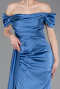 Robe de Fiançaille Longue Satin Indigo ABU1606