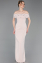 Robe de Soirée Longue Beige ABU6161