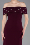 Robe de Soirée Longue Violet Foncé ABU6161