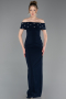 Robe de Soirée Longue Bleu Marine ABU6161