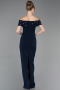 Robe de Soirée Longue Bleu Marine ABU6161