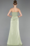 Robe de Soirée Longue Satin Pistache vert ABU6096